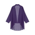 thumbnail image 2 of CHICTRY Women Chiffon Long Sleeve Cardigan Open Front Casual Shrug Bride's Mother Formal Coat Purple M, 2 of 5