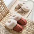 thumbnail image 3 of Pantuflas de algodón de felpa para el hogar, otoño e invierno, cálidas, antideslizantes, para mujer, 3 of 6