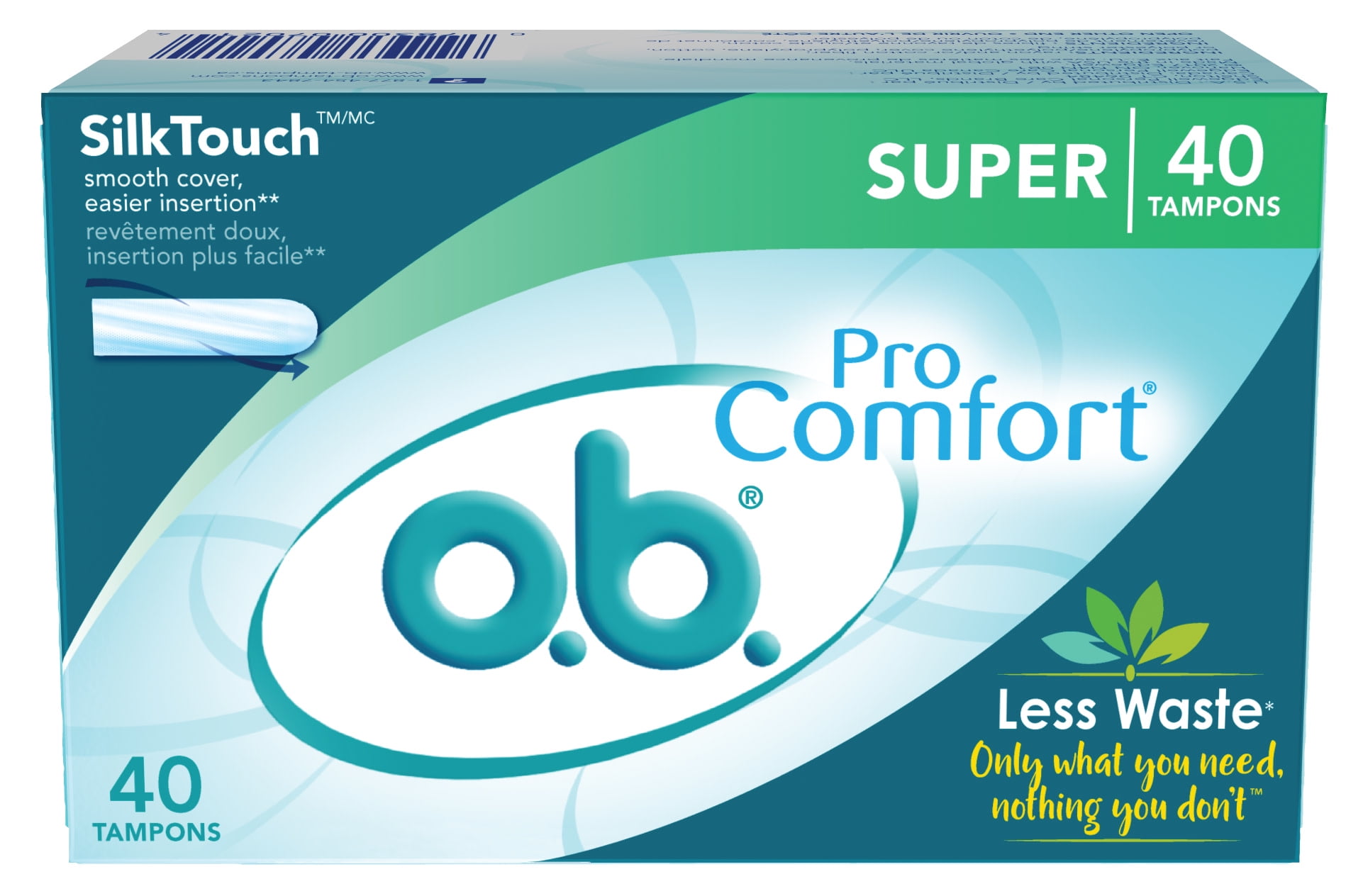 o.b. Comfort Tampons, Unscented, 40 Ct - Walmart.com