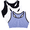 Blue Gem with Black/White/Black, variant on Fruit of the Loom Women's Tank Style Cotton Sports Bra 3-Pack, Sizes 34-46