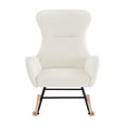 thumbnail image 3 of off white velvet rocking chair 72237, 3 of 7