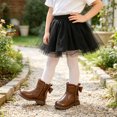 thumbnail image 2 of Ankle Boots for Girls Cute Bow Zip up RIding Boots Low Heel PU Leather Kids Short Booties Walking Shoes, 2 of 7