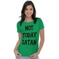 thumbnail image 4 of Not Today Satan Funny Christian Womens Fitted Plus Size Graphic Tee Brisco Brands 2X, 4 of 5