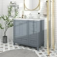 thumbnail image 4 of Harper & Bright Designs 36" Modern Bathroom Vanity with Sink and USB Charging, Bathroom Storage Vanity Cabinet with Two Doors and Three Drawers, White & Gray Blue, 4 of 16