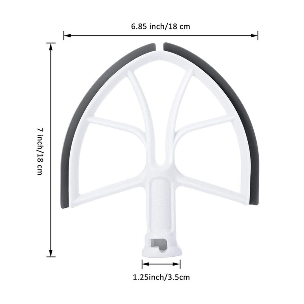 Silicone Edge Beater Paddle Bowl-Lift Stand Mixer Home Kitchen Mixing Attachment Replacement for 6-Quart - image 2 of 8