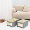 thumbnail image 6 of Unique Bargains Fabric Storage Bin 1 Pack Collapsible Storage Basket for Organizing Grey, 6 of 7