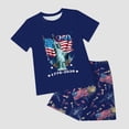 thumbnail image 6 of mgoYE Girls Boy's 4th of July Independence Day Shorts Set Summer 1776 USA America Memorial Day Graphic Shorts Set 250th Anniversary Gifts USA Shorts Set(Dark Blue,4-5 Years), 6 of 7
