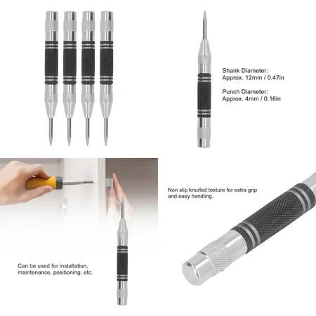 

Automatic High Speed Steel 5in Center Hole Center Tool Set Kit for Installation Maintenance 4Pcs Black