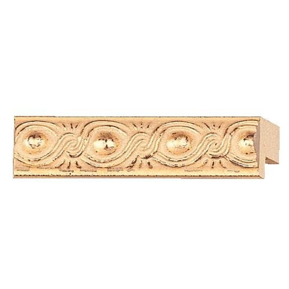 Picture Frame Moulding (Wood) 100Ft Bundle - Ornate Gold Finish - 0.5" Width - 7/16" Rabbet Depth