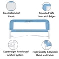 thumbnail image 5 of Barandilla de cama de malla ajustable en azul, dos niveles de altura, tela transpirable y duradera, barandilla de cama liviana y portátil para niños pequeños, paquete doble, 5 of 5