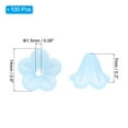 thumbnail image 2 of Uxcell 100 Pcs Acrylic Frosted Flower Beads Trumpet Flower Beads, Light Blue, 2 of 6