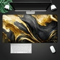 thumbnail image 5 of XXL Large Gaming Mouse Pad,Black Grey Gold Marble Texture Big Desk Pads PC Keyboard Waterproof and Non-Slip 31.4 x 15.7inches 3mm Thick Table Mat,Ideal Partner for Work & Laptop, 5 of 6