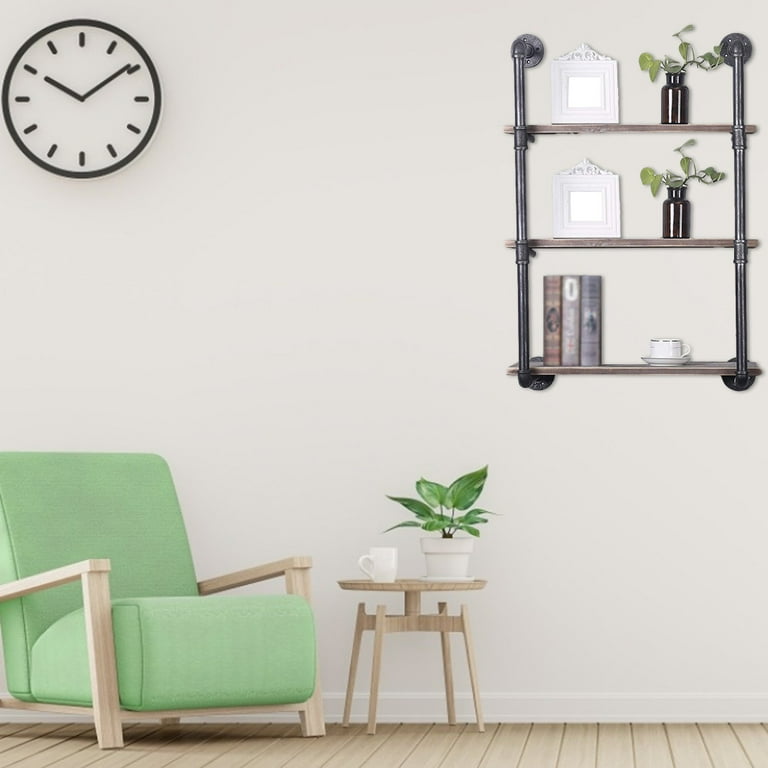 Ponte Black Metal Wall Mount Bookshelf Tall