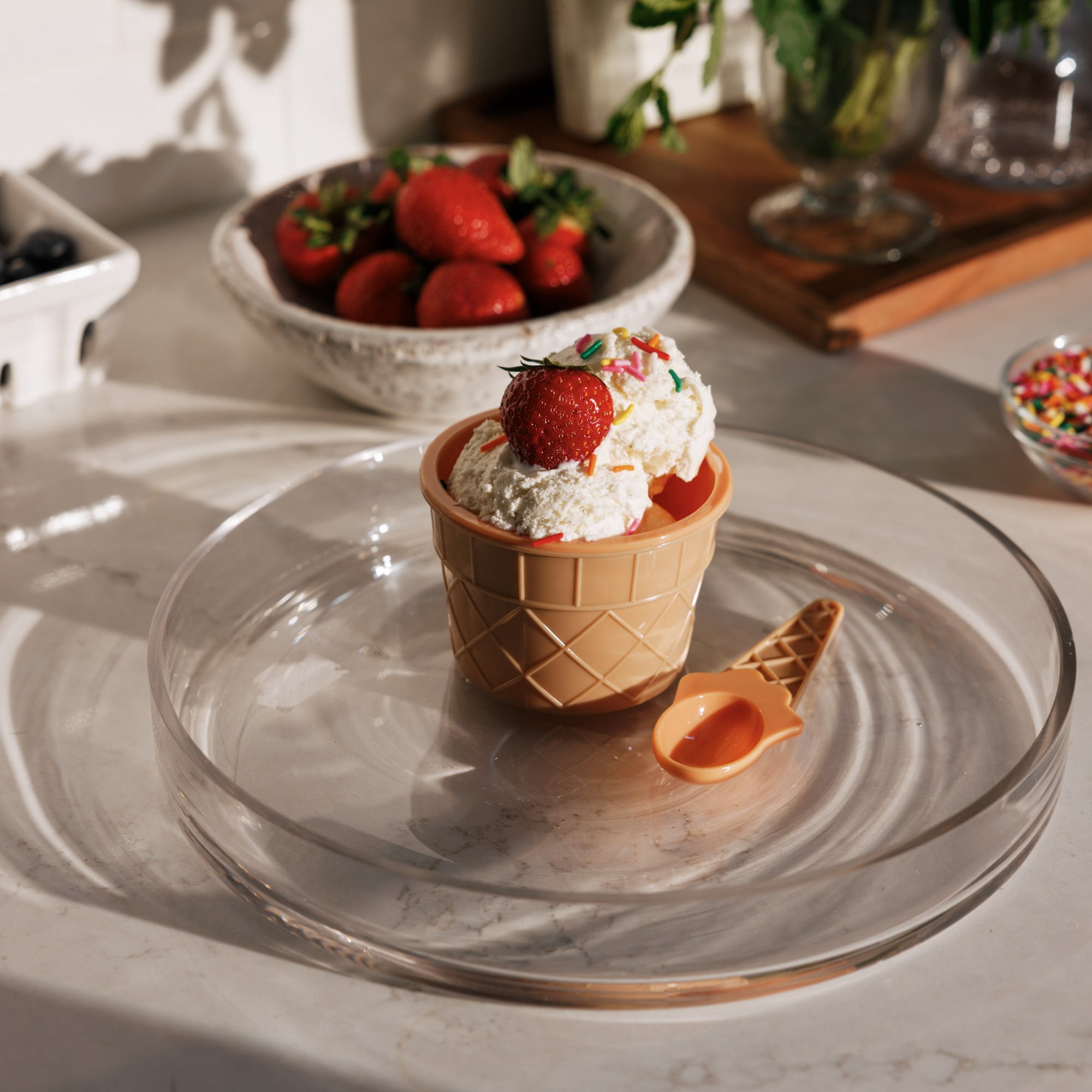 Thyme & Table Ice Cream Bowls - Yellow, 2-Pack