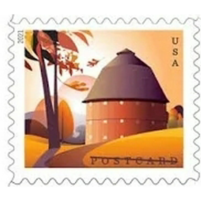  2 Barn POSTCARD Forever Postage Stamps Coil of 100 US Postal  First Class American History Wedding Celebration Anniversary (200 Stamps) :  Office Products