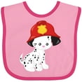thumbnail image 3 of Inktastic Fireman Dog, Cute Dog, Puppy, Doggo, Dalmatian Boys or Girls Baby Bib, 3 of 4
