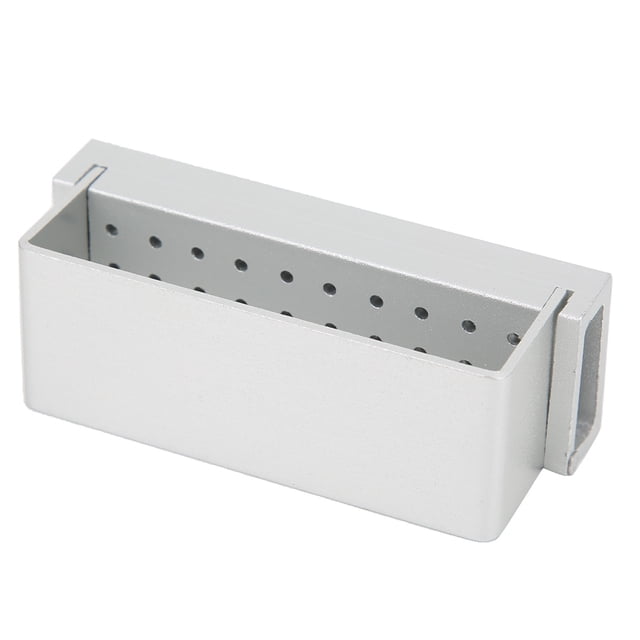 Caja De Herramientas De Material De Dentista, Caja De Desinfección De 30 Agujeros De Acero Inoxidable, Soporte Para Fresas Dentales