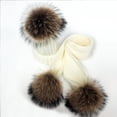 thumbnail image 3 of Women Winter Scarf fur pompom Scarves Thick Warm Headband Lady shawls Wraps Blanket Female hat scarf set, 3 of 5