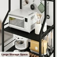 thumbnail image 6 of Tzou 5-Tier Freestanding Kitchen Bakers Rack - 57.4" Industrial Microwave Stand w/ Wire Baskets, Adjustable Feet & Anti-Tip, Coffee Bar Station for Small Spaces, 6 of 9