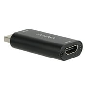 Vivitar HDMI to USB Video Capture Card with Real-Time HDMI Video and Audio for Live Streaming, Includes USB-C Adapter Cable, Black