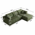 thumbnail image 6 of Lunale 95" L-Shaped Modular Sectional Sofa, No Assembly Required, Boneless Corduroy Cloud Couch for Living Room, Green(Right Facing Chaise), 6 of 6
