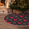 thumbnail image 4 of Salouo Red Rooster Christmas Tree Skirt 30" Farmhouse Christmas Decorations Snowman Xmas Tree Skirt Tree Mat for Holiday Party Decor, 4 of 8
