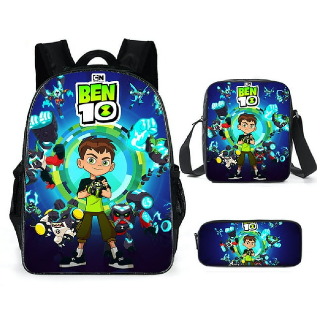 Set de mochilas Bens 10 School Anime de 3 piezas para niños