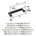 thumbnail image 5 of Amerock Balata 3-3/4 inch (96mm) Center-to-Center Matte Black Cabinet Pull, 5 of 6