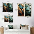 thumbnail image 4 of Designart "Teal Tranquility Marble Art in Teal and Gold I" Abstract Painting Framed Wall Art Set Of 2 - Modern Turquoise Frame Gallery Set For Office Decor, 4 of 6