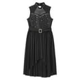 thumbnail image 5 of iiniim Girls Sequined Ballet Lyrical Dance Chiffon Dress Gymnastics Leotard Mesh Skirts Black 12, 5 of 7