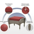 thumbnail image 5 of Opohoro 5-Piece Outdoor Conversation Set with Swivel Rocking Chairs, Ottomans & Side Tables, Gray/Red, 5 of 13