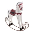 thumbnail image 1 of Caballo Mecedora de Caballito de Nórdica Pintado Vintage Adorno para Hogar Oficina Blanco Gloria Caballo mecedora de madera, 1 of 9