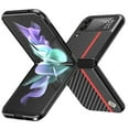 thumbnail image 4 of for Galaxy Z Flip 3 Luxury Case, Military-Grade Drop Protection, Carbon Fiber for Samsung Galaxy Z Flip 3 Shockproof Slim Thin Cover, Support Wireless Charging for Men & Women, Black, 4 of 13