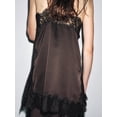 thumbnail image 3 of Women Silk Lace Trim Cami Tops Y2k Spaghetti Strap Lace Tank Tops Stain Slip Long Top Silky Slip Dress Side Lace Undershirt Going Out Camisole, 3 of 6