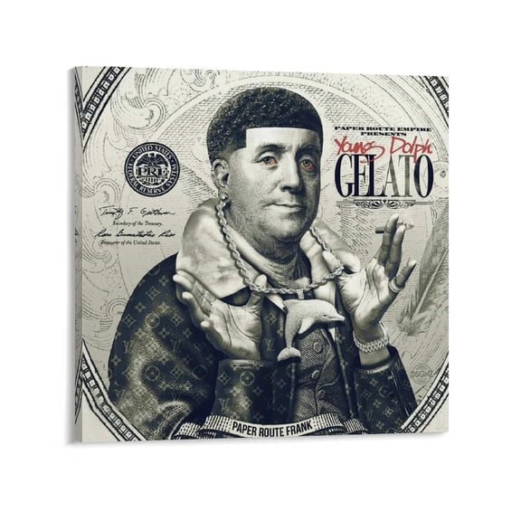 Young Dolph Poster Rapper Hiphop Music Album Cover Canvas Art Poster-Gelato Home Decor Poster Wall Art Hanging Picture Print Bedroom Decorative Painting Posters Room Aesthetic 12x12inch(30x30cm)