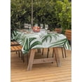 thumbnail image 3 of Outdoor Tablecloth with Umbrella Hole for Patio/Picnic/Party/Camping, Green Monstera Deliciosa Waterproof Table Cloth Rectangle Table Cover Washable, Summer Botanical Tropical (52"x 70"), 3 of 9