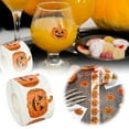 thumbnail image 7 of Sticker-Halloween Decorations-Halloween Pumpkin Stickers Roll Pumpkin Shape Decals Orange Sparkly Self Adhesive Stickers for Halloween Envelope Scrapbook Decor 500Pcs, 7 of 7