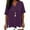 Purple Tops for Women, variant on Womens Short Sleeve Shirts Cotton Linen V Neck Solid Color Blouses Loose Fit Side Slit Buttons Shirt Summer Vacation Casual Tops Purple M