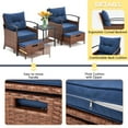 thumbnail image 4 of AVAWING 5PCS Outdoor Rattan Furniture Set, Patio Wicker Conversation Bistro Set for 2 People, Blue, 4 of 7