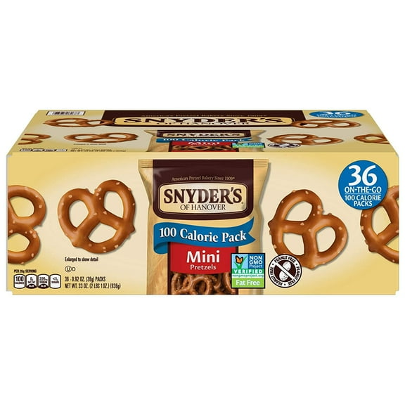Snyders of Hanover Mini Pretzels, 100 Calorie Individual Packs (Pack of 36)