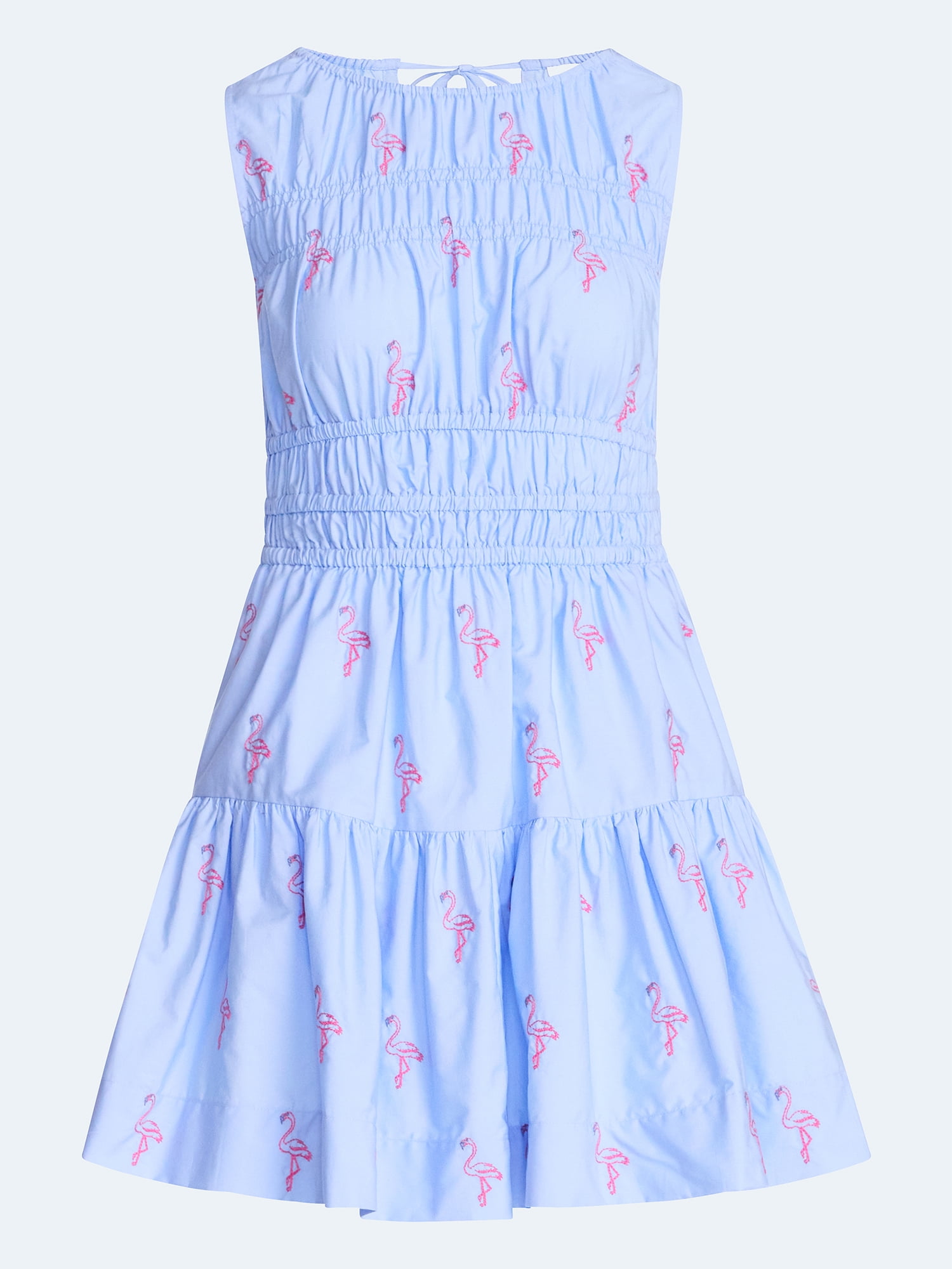 Free Assembly Women's and Women's Plus Smocked Cotton Drop Waist Mini Dress, Sizes XS-4X