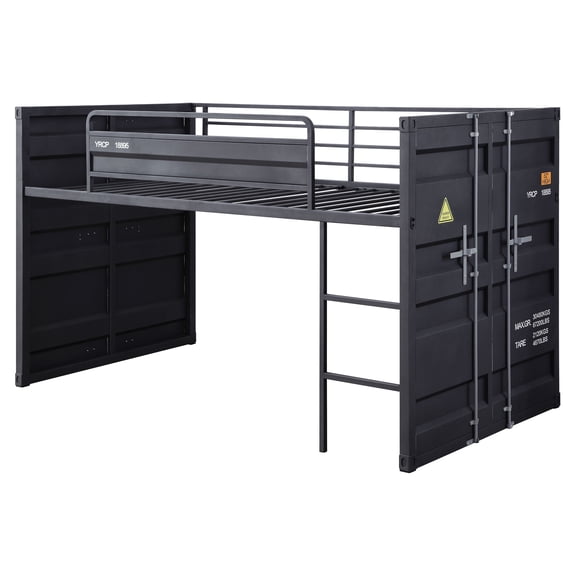ACME Cargo Twin Loft Bed with Slide in Gunmetal
