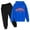 V67-Blue, variant on WhouRiu Boys Girls Autumn Casual Outfits Kids Unisex Letter Print Pullover Hoodies And Pants Sets