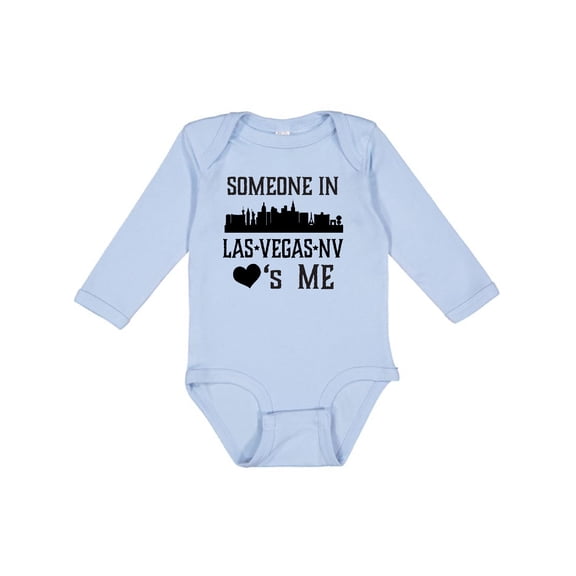 Inktastic Las Vegas Nevada Someone Loves Me Skyline Boys or Girls Long Sleeve Baby Bodysuit