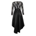 thumbnail image 2 of Vedolay Womens Dresses Casual Women's Short Sleeve Boho Floral Dress A Line Smocked Midi Dress,Black XL, 2 of 4