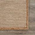 thumbnail image 6 of LR Home Natalie Pria Tan/Off-White Grid Transitional Jute Blend Area Rug, 5' x 7'9", 6 of 6