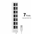 thumbnail image 2 of 7 Ports USB 2.0 High Speed Power ON/OFF Switch Hub Adapter for Computer Laptop,White, 2 of 7