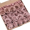 thumbnail image 2 of Rose gift box simulation flower birthday wedding flower head with pole DIY bridal bouquet decoration., 2 of 10