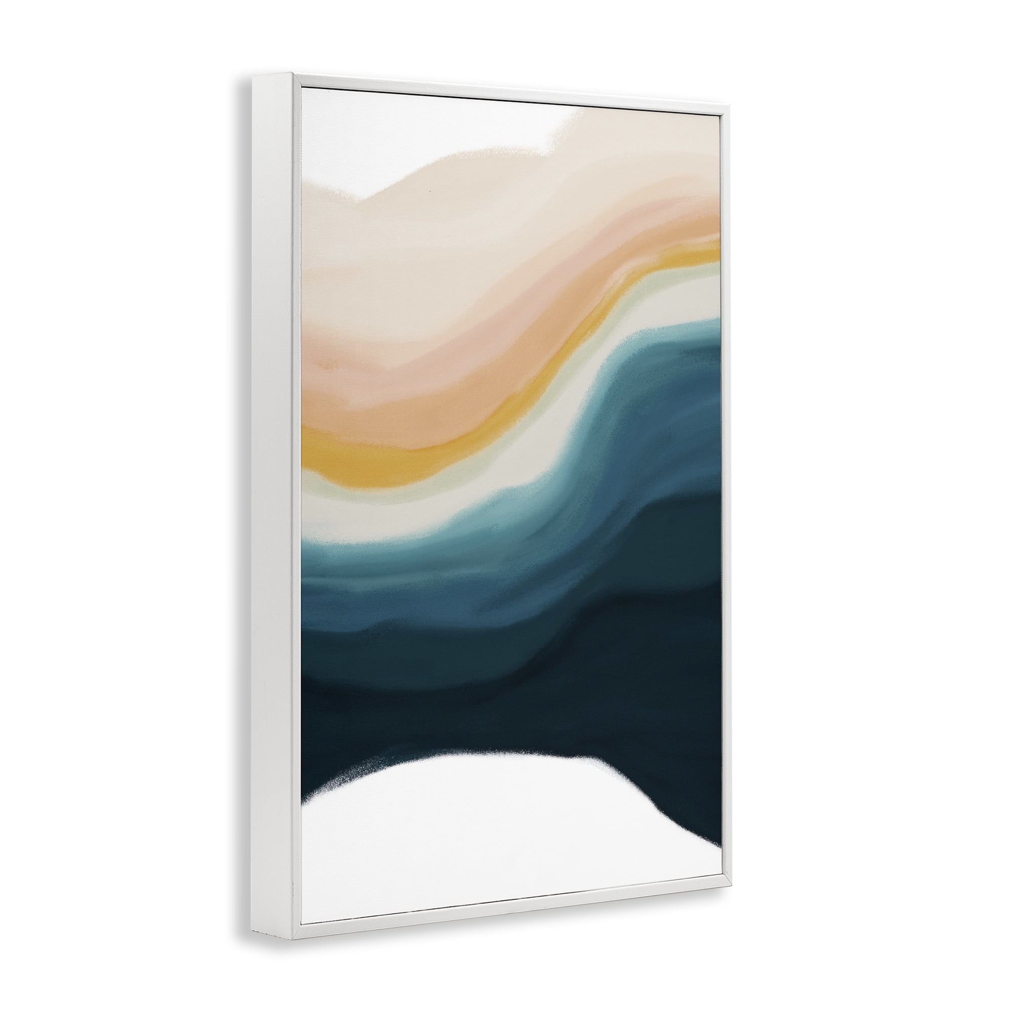 Stupell Industries Peach Swirl Fluid Pattern Abstract Painting White Framed Art Print Wall Art, 20 x 30