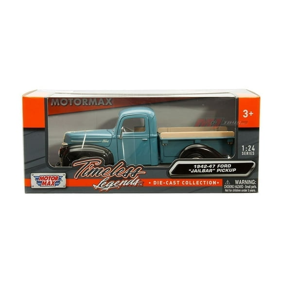 1942-47 Ford Jailbar Pickup Truck Blue and Black Timeless Legends Series 1/24 Diecast Model Car by Motormax
